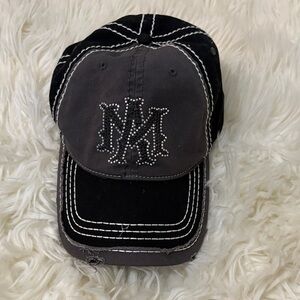 Black and Gray Embellished Cap